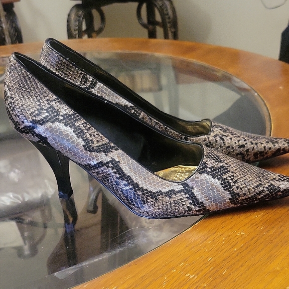 J.Renee Shoes - J.Renee Snakeskin Patterned Heels in Black and Brown